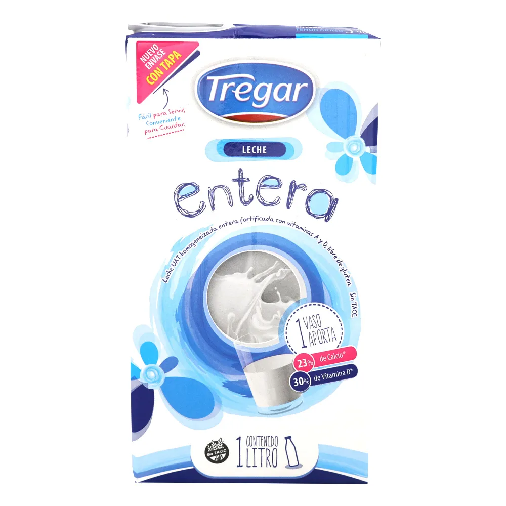 Tregar Leche Entera x 1Lt