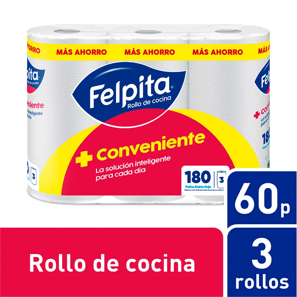 Felpita Rollo Cocina +Conveniente X 3